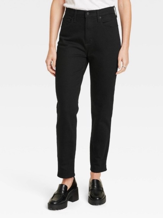 Universal Thread Denim - Universal Thread Black High-Rise Slim Straight Denim Pants